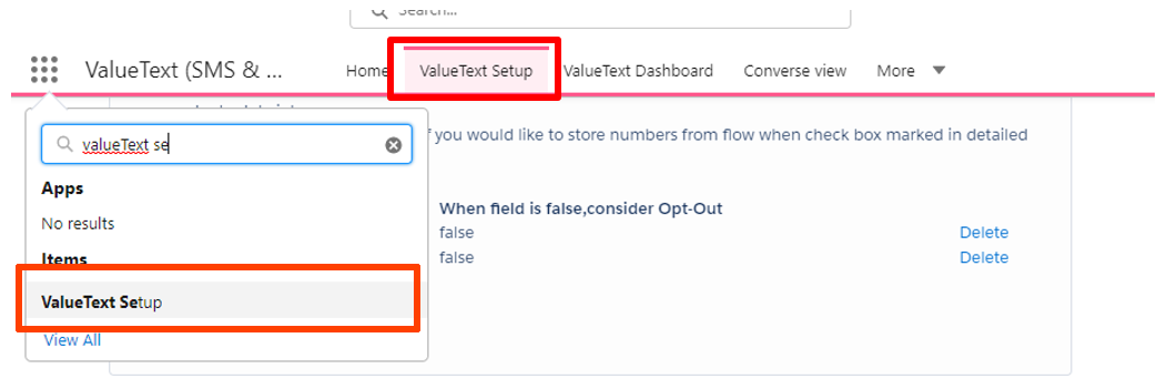 Salesforce navbar search box with